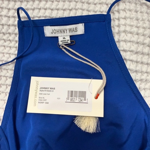 Johnny Was Elegant Silk Blend Edie Cami Top Cobalt NWT XL Camisole - Picture 9 of 11